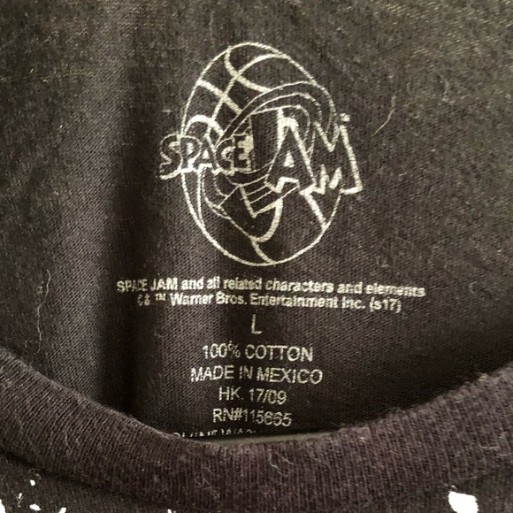 Space Jam Speckled Black T-shirt Size Large - Picture 5 of 6